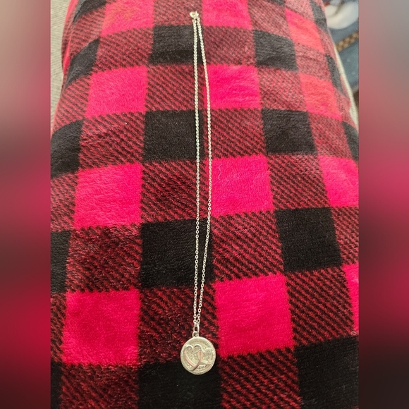 BFF Necklace Silver TONED Heart Friends Pendant - Picture 3 of 5